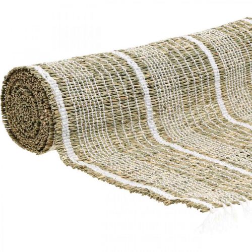 Floristik24 Caminho de mesa ervas marinhas natural, decoração de mesa branca verão 35×220cm