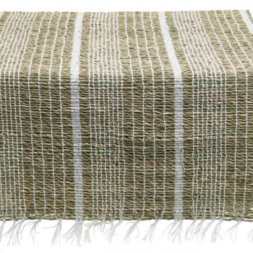 Floristik24 Caminho de mesa ervas marinhas natural, decoração de mesa branca verão 35×220cm