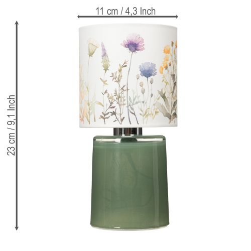 Itens Abajur de mesa LED com estampa floral para iluminação elegante da sala de estar, 23 cm