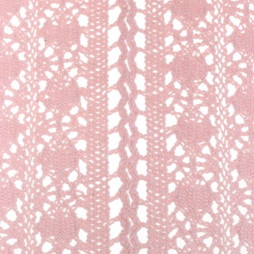 Floristik24 Corredor de mesa de crochê de renda rosa 30cm x 140cm