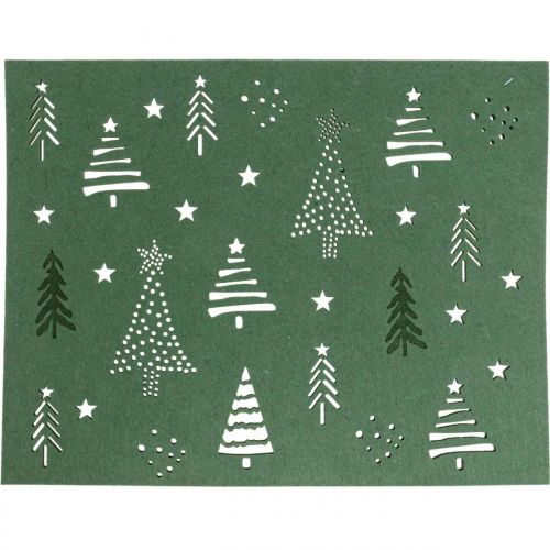 Floristik24 Jogo americano decoração de mesa de Natal feltro verde 45×35cm 4 unidades