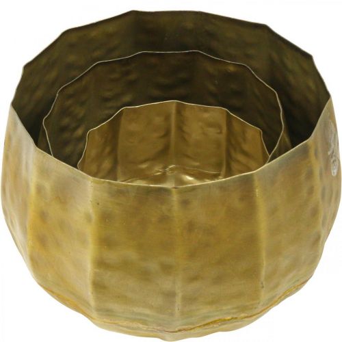 Itens Vaso decorativo de metal em latão Ø22,5/18,5/14,5 cm conjunto de 3