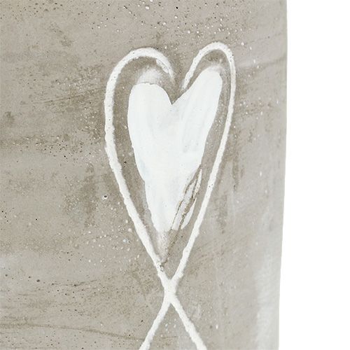 Floristik24 Pote de concreto com coração Ø8cm Alt.7cm 6 unidades