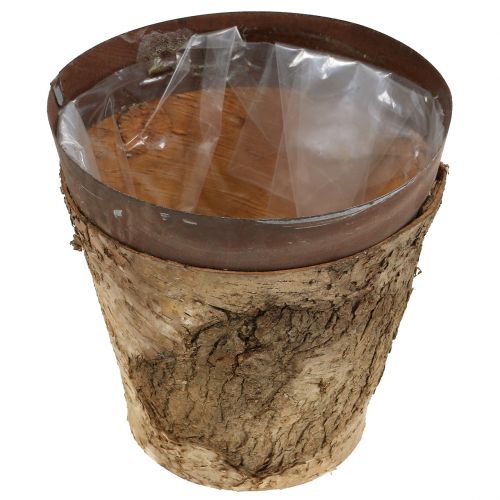 Floristik24 Pote com bétula e metal Ø17,5cm Alt.16,5cm 1p