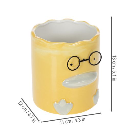 Itens Vaso decorativo cilíndrico em cerâmica em formato de pato para uma casa elegante, 13 cm, conjunto de 2 peças.