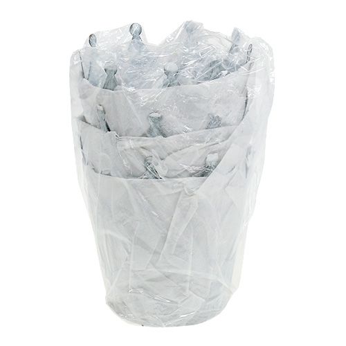 Floristik24 Coroa de zinco lavada em cinza Ø10cm Alt.9.5cm 6pcs