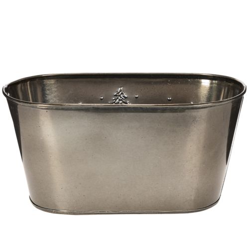 Vaso oval com desenho de pinheiro em relevo, 25 cm | Floristik24.pt