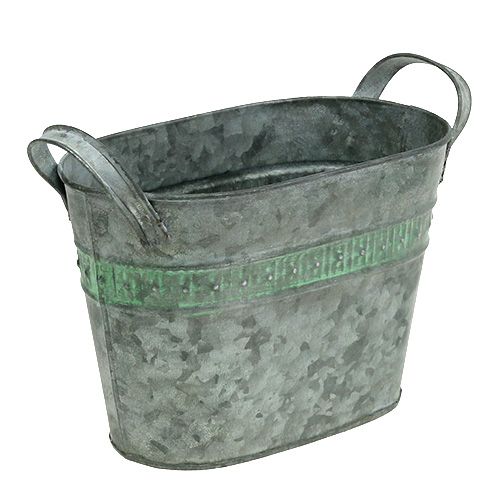 Floristik24 Pote de zinco oval 20cm x 12cm H14cm