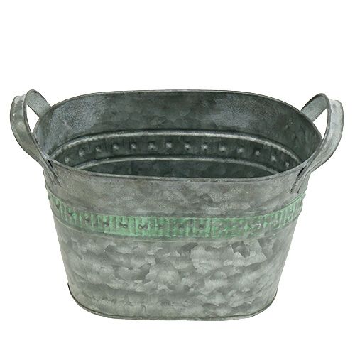 Floristik24 Pote de zinco oval 20cm x 12cm H14cm