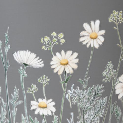 Itens Vaso de flores com delicado desenho de flores silvestres, ideal para varanda ou terraço, 15 cm, conjunto de 3 peças.