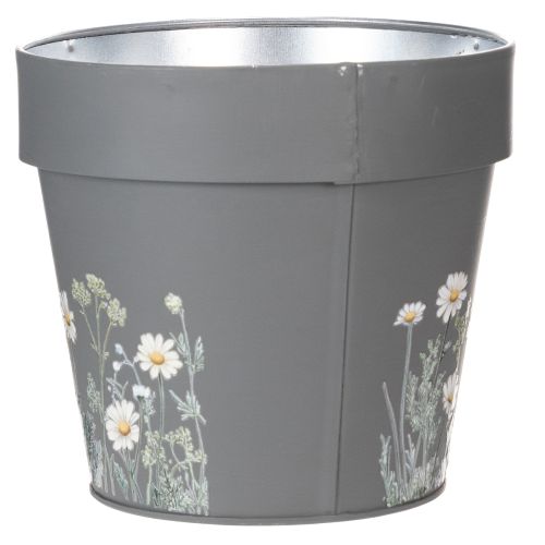 Itens Vaso de flores com delicado desenho de flores silvestres, ideal para varanda ou terraço, 15 cm, conjunto de 3 peças.