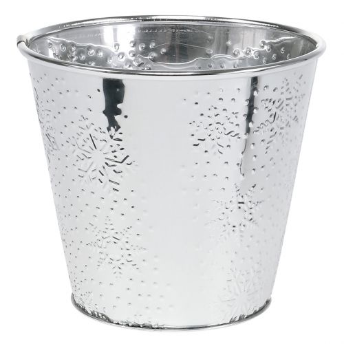 Pote com padrão de floco de neve Ø16,5cm Alt.14,5cm 1ud