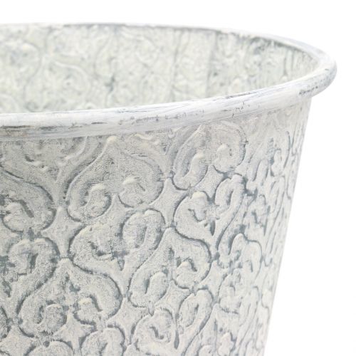 Floristik24 Balde de zinco lavado branco Ø29cm Alt.28cm