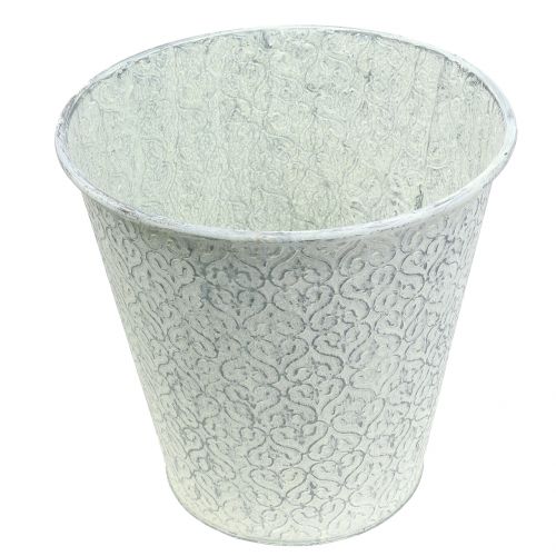 Floristik24 Balde de zinco lavado branco Ø29cm Alt.28cm
