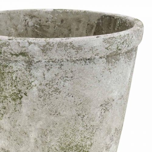 Floristik24 Vaso floreira de aspecto antigo com pátina em betão Ø17.5cm H14cm