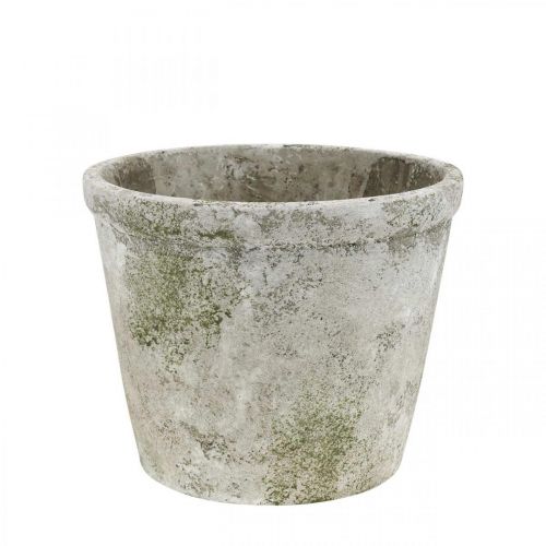 Floristik24 Vaso floreira de aspecto antigo com pátina em betão Ø17.5cm H14cm