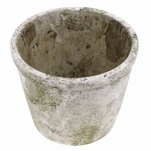 Floristik24 Vaso floreira de aspecto antigo com pátina em betão Ø17.5cm H14cm