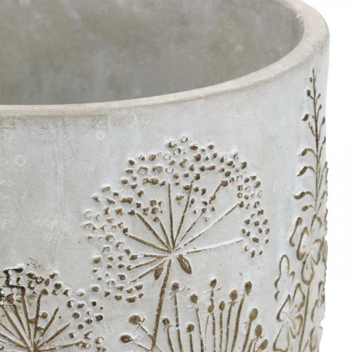 Floristik24 Jarra Concreto Branco Flor vaso com flores em relevo vintage Ø18cm
