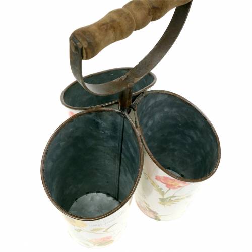 Floristik24 Desenho de flor em vaso com cabo em forma de pá 3 Alt.27cm