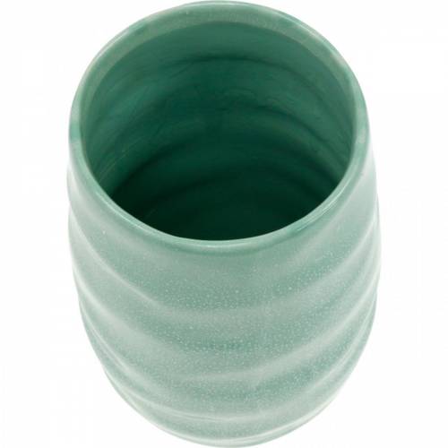 Floristik24 Vaso de cerâmica ondulado, decoração de vaso, vaso de cerâmica H20cm