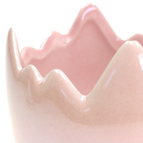 Floristik24 Vaso para flores, casca de ovo rosa madrepérola Ø11cm Alt.11cm 2 unidades
