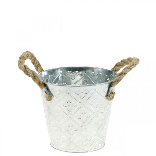Vaso com alças, tigela decorativa com motivos florais, vaso de metal Ø14,5cm