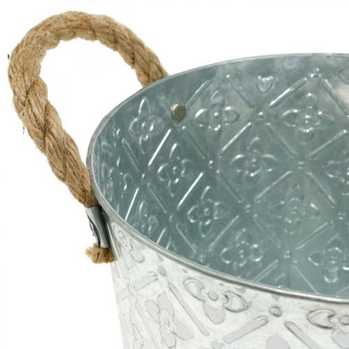 Floristik24 Vaso decorativo de metal, vaso com padrão floral, vaso de metal para plantar Ø20,5cm