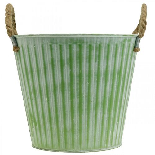 Itens Vaso decorativo, balde de metal para plantar, floreira com asas, rosa/verde/amarelo shabby chic Ø14,5cm H13cm conjunto de 3
