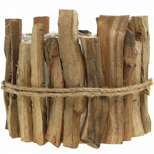 Floristik24 Vaso de flores madeira rústico plantador plantador natureza H15cm Ø15.5cm