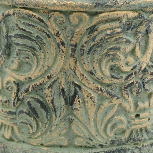 Floristik24 Plantador antigo verde, vaso de concreto dourado Ø11cm H12,5cm
