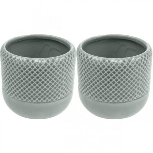 Plantador com padrão trançado, cachepot de cerâmica, vaso de cerâmica Ø16cm 2pcs