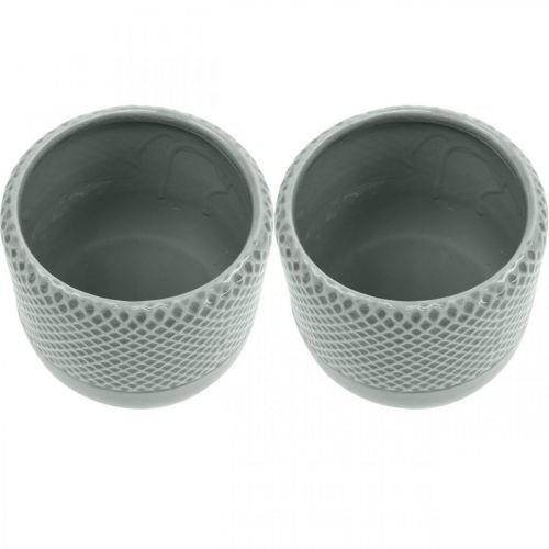 Floristik24 Plantador com padrão trançado, cachepot de cerâmica, vaso de cerâmica Ø16cm 2pcs