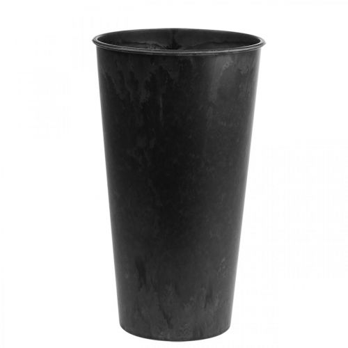 Vaso de chão preto Vaso de plástico antracite Ø19cm H33cm