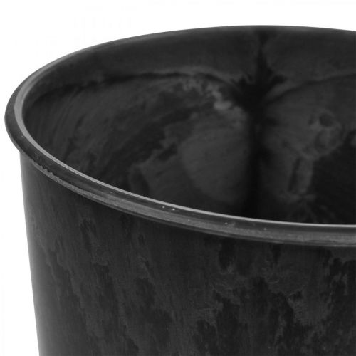 Itens Vaso de chão preto Vaso de plástico antracite Ø19cm H33cm