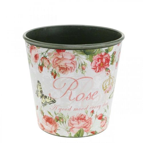 Floreira, balde para plantar, floreira com rosa A13cm Ø13,5cm