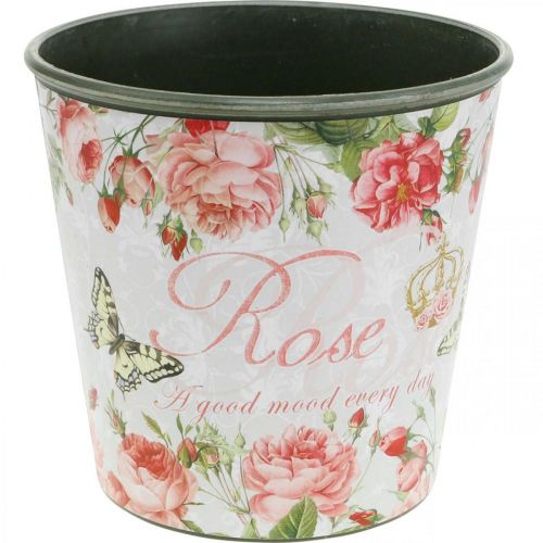 Itens Floreira, balde para plantar, floreira com rosa A13cm Ø13,5cm