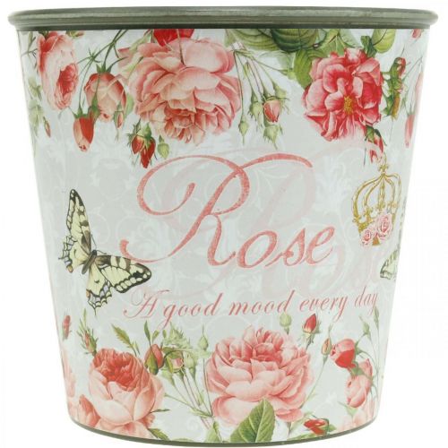 Itens Floreira, balde para plantar, floreira com rosa A13cm Ø13,5cm