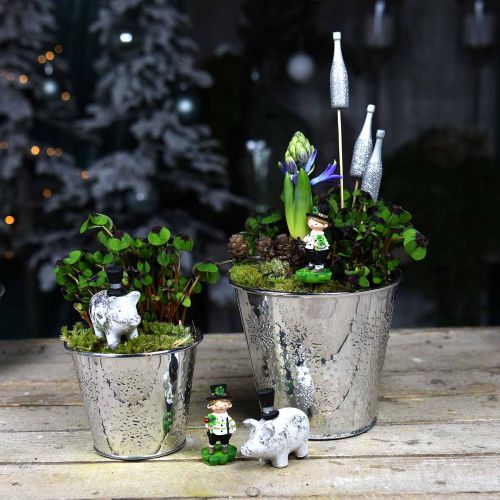 Floristik24 Pote com flocos de neve Ø12,5cm A10cm 4uds