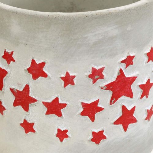 Itens Vaso com estrelas, decoração em cerâmica, aspecto de concreto, vaso de Natal Ø12,5cm Alt.11cm 3pçs