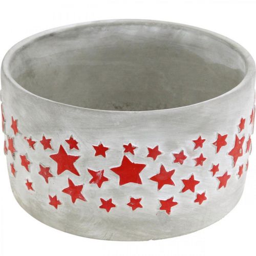 Floristik24 Vaso para o Advento, vaso com estrelas, decoração em concreto Ø20cm Alt.11cm