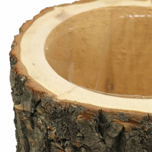 Floristik24 Vaso para plantas em madeira de olmo Ø16-18cm H15cm