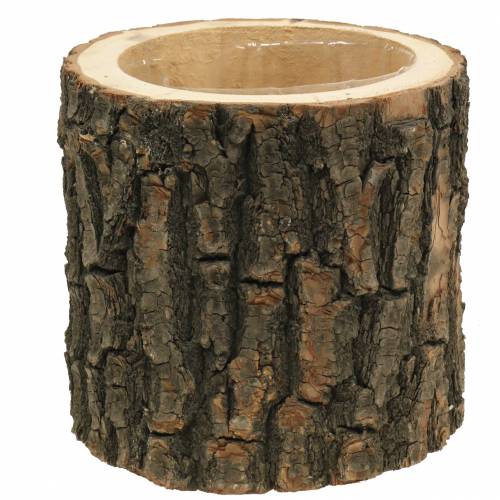 Floristik24 Vaso para plantas em madeira de olmo Ø16-18cm H15cm