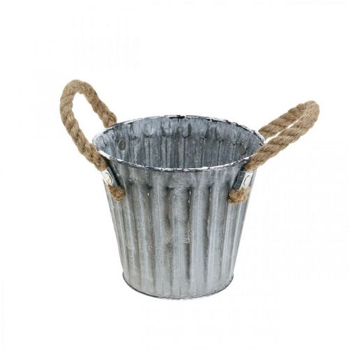 Vaso com asas, recipiente de metal, cachepot aspecto antigo Ø12cm