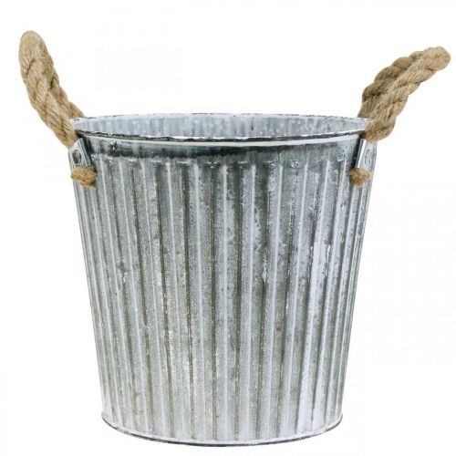 Itens Vaso decorativo para plantar, vaso de metal com alças, decoração de metal Shabby Chic Ø21,5cm