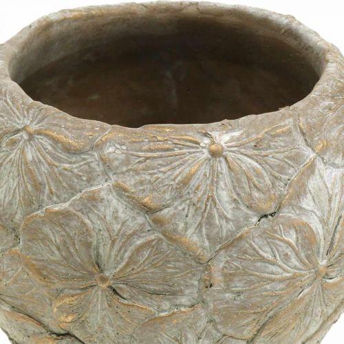 Itens Vaso de flores concreto pequeno padrão de flores vintage look Ø15cm H11cm