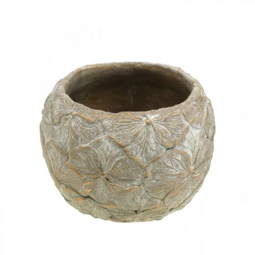 Floristik24 Vaso de flores concreto pequeno padrão de flores vintage look Ø15cm H11cm