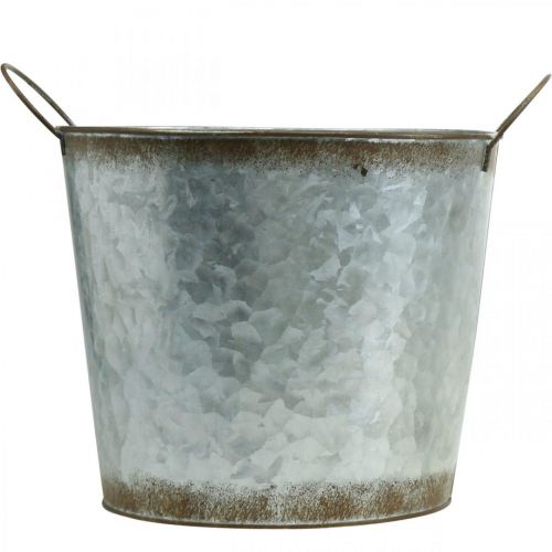 Itens Vaso com asas, tigela decorativa com decoração de ferrugem, vaso de metal prateado Ø26cm H25,5cm
