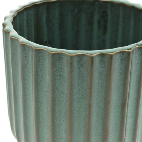 Floristik24 Vaso de planta, vaso de cerâmica, plantador de papelão verde, marrom Ø11,5cm A12,5cm