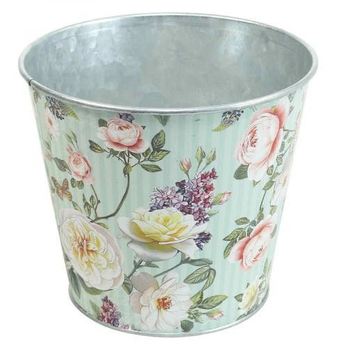 Vaso floreira rosas metal verão Ø14cm A12.5cm
