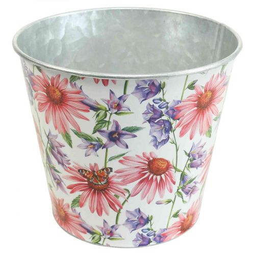 Floristik24 Cachepot de metal floreira decoração primavera Ø14cm A12.5cm